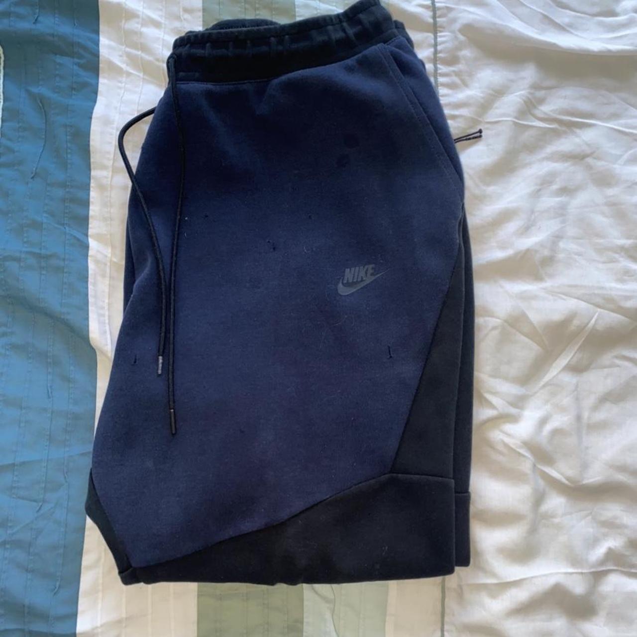 NIKE TECH FLEECE JOGGERS NAVY BLUE AND BLACK... Depop