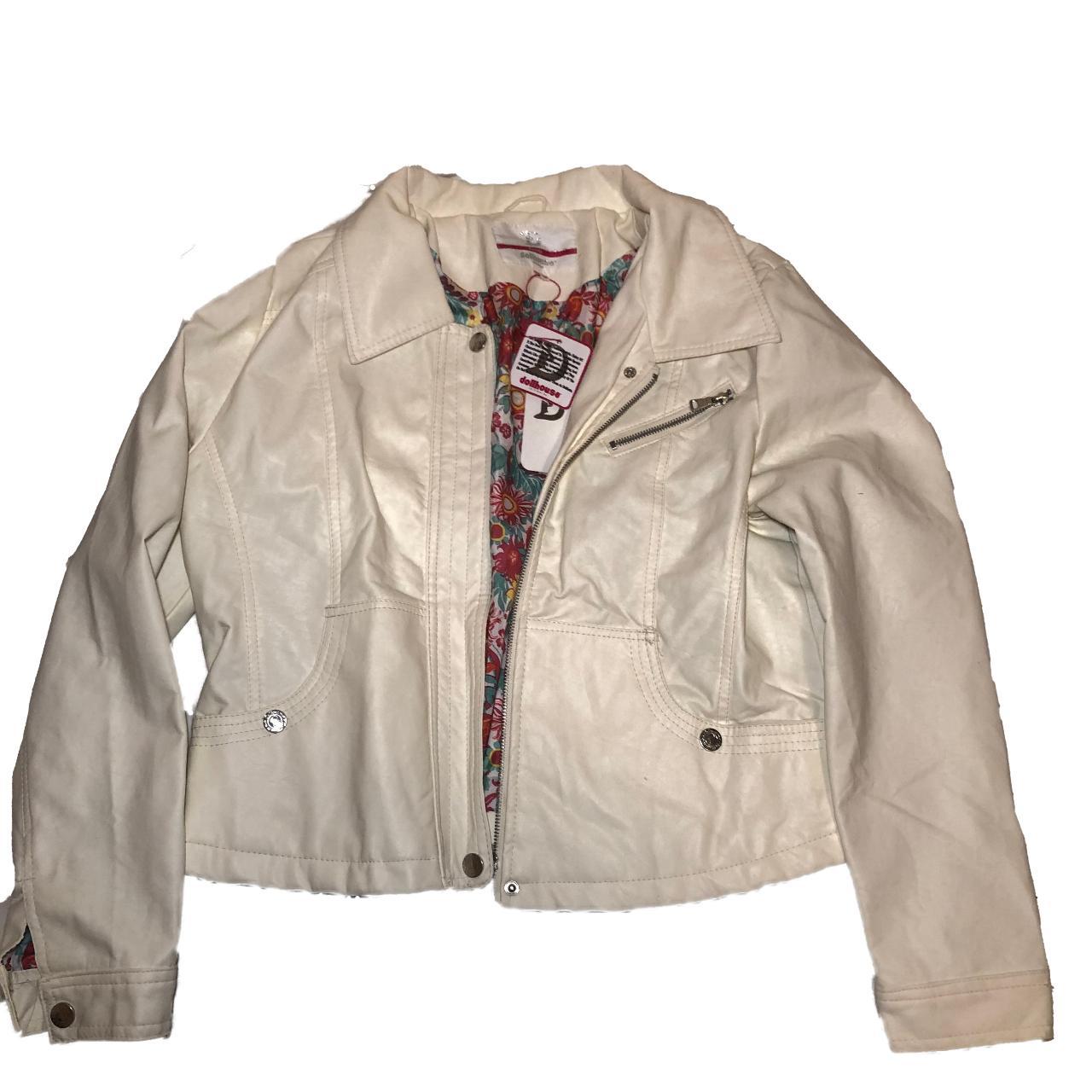 WHITE LEATHER DOLLHOUSE JACKET Depop