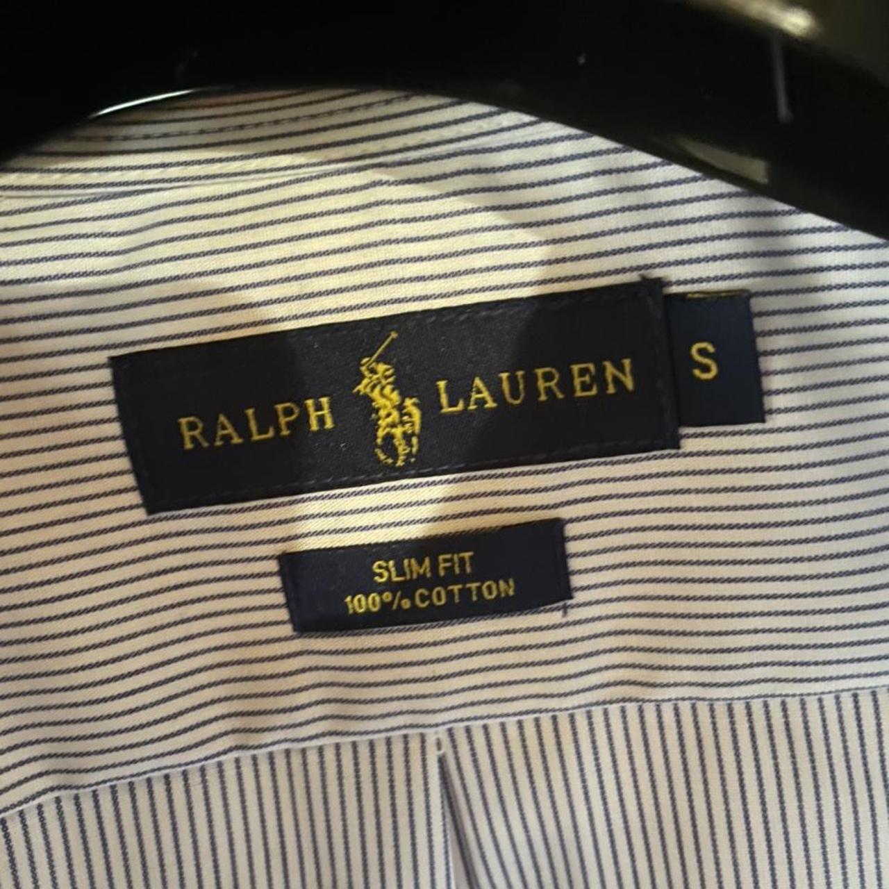 Ralph Lauren Blue & White Striped Shirt Small No... - Depop