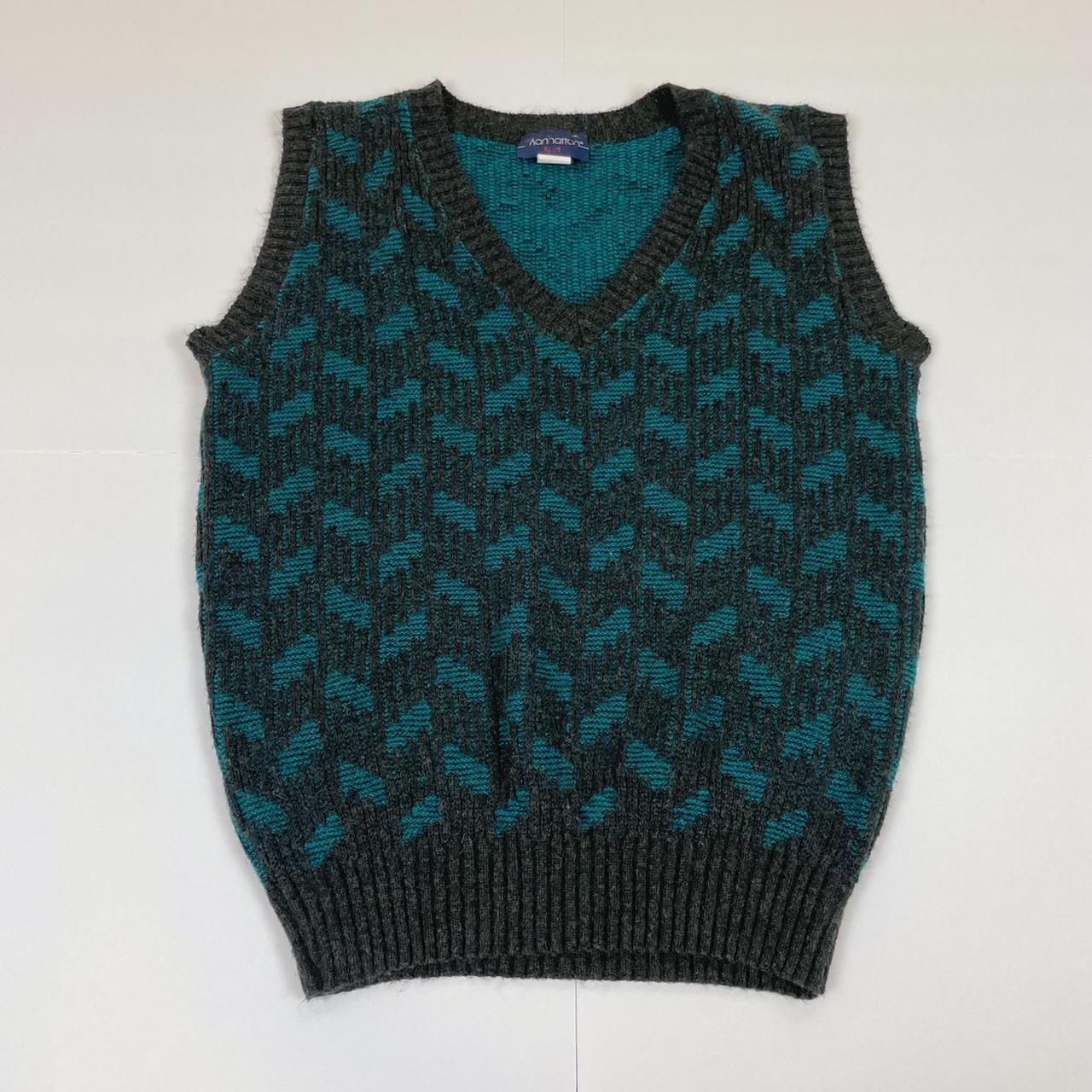 Product Image 2 - Manhattan Grey/Teal Sweater Vest
Sleeveless sweater