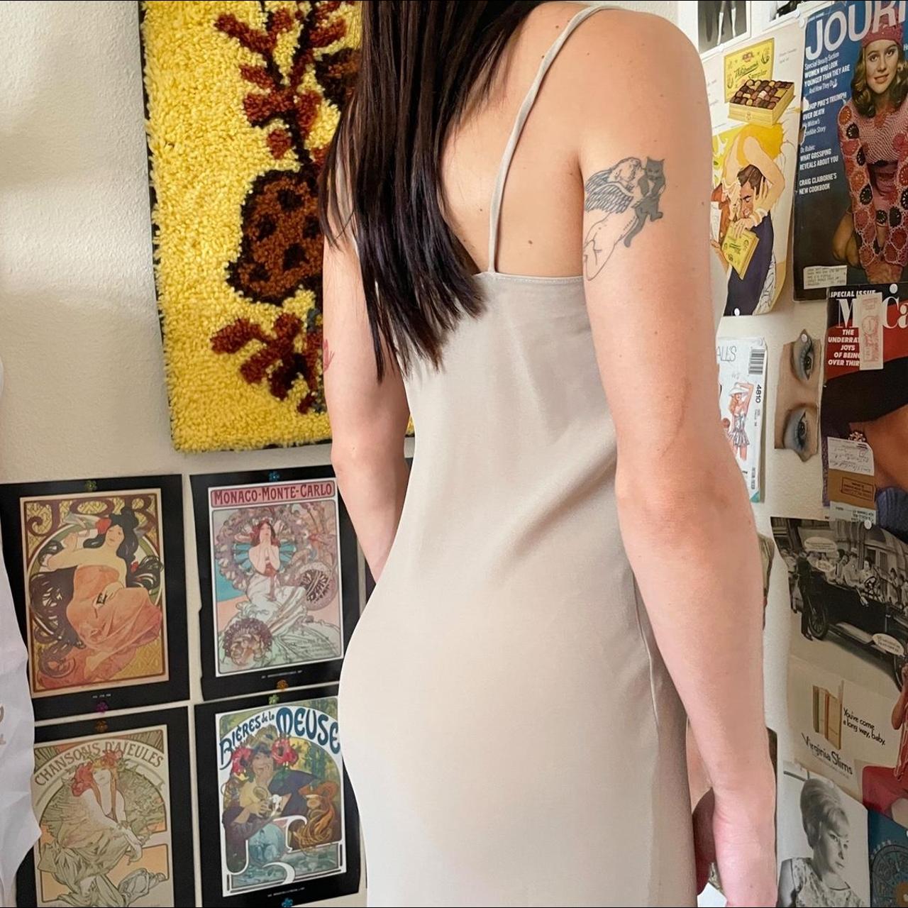 Vintage Sheer Dress Nude Tan See Through Maxi Dress Depop