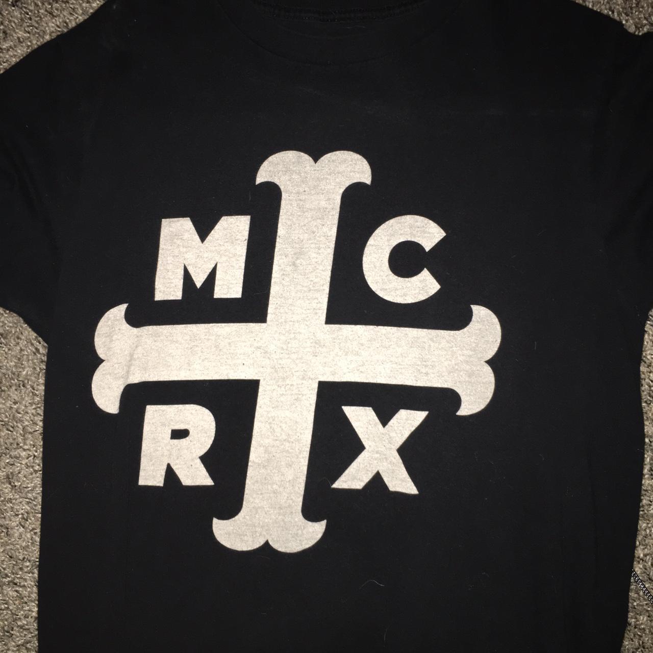 black and white my chemical romance logo tee... - Depop