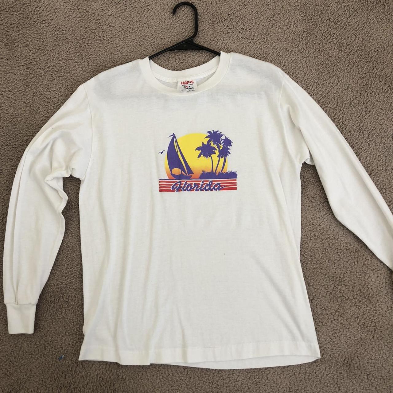 Vintage Florida Sunset Palm Trees Long Sleeve T... - Depop