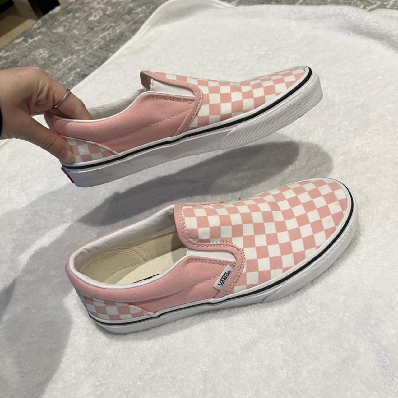 blush checkered vans