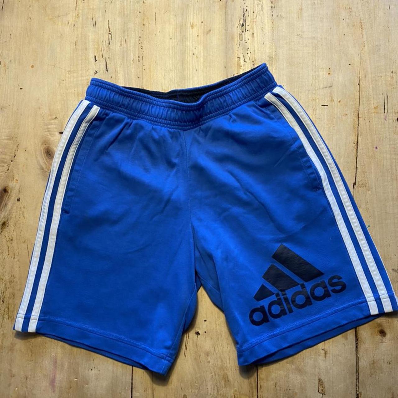 Adidas royal blue shorts size 11/12 - Depop