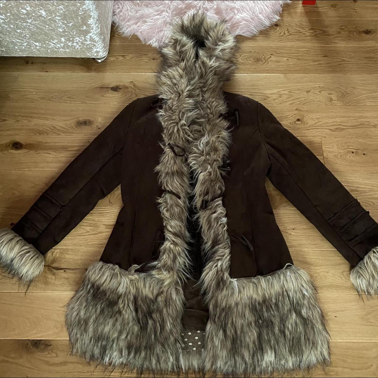 Cutest vintage brown afghan coat with faux fur... Depop
