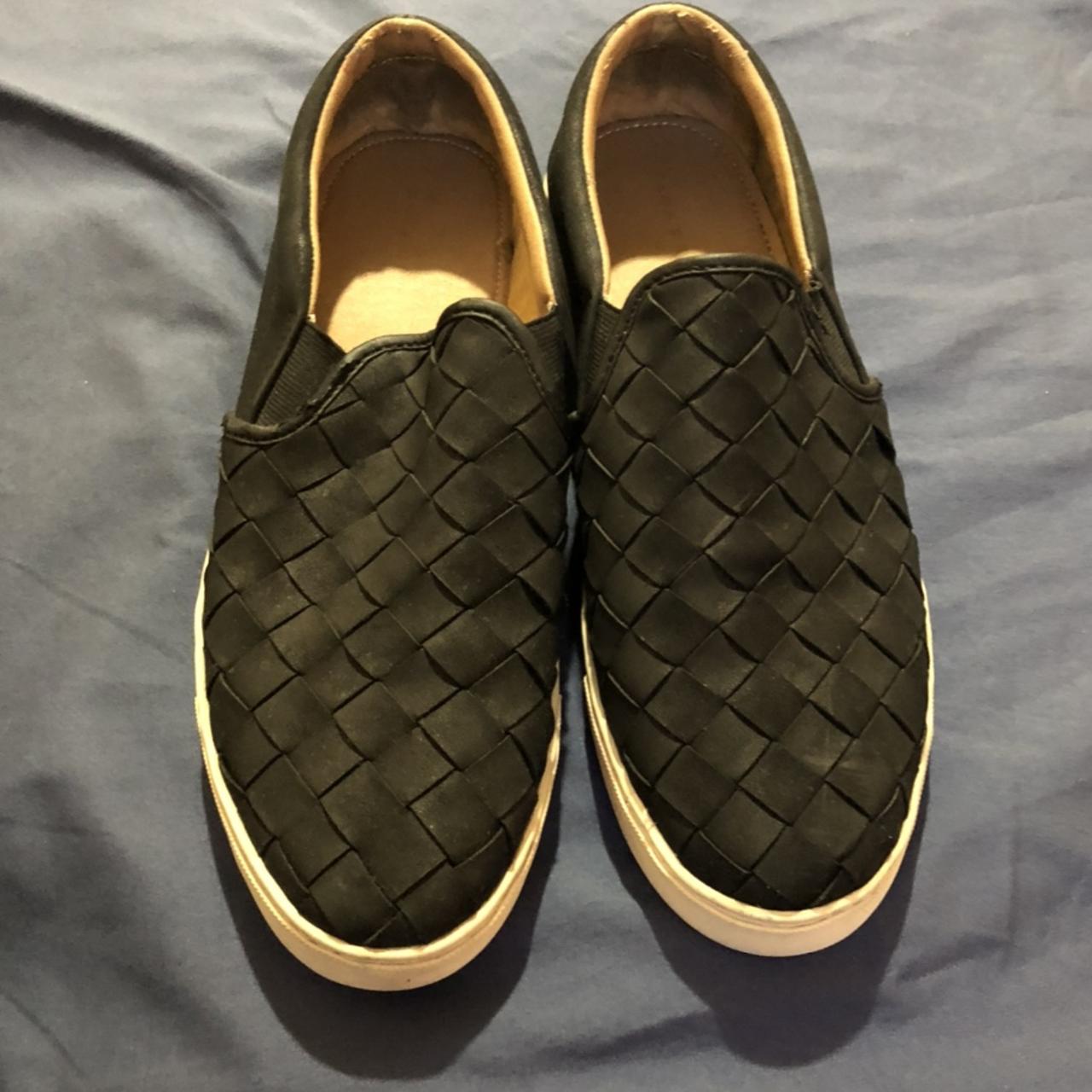 used zara man black slip on sneakers. the sneakers... Depop