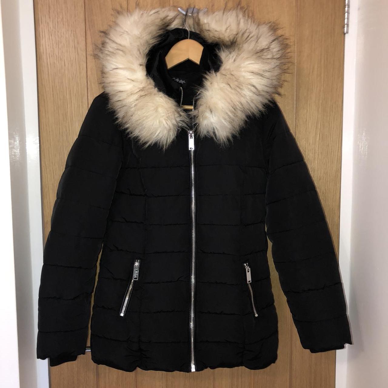 Miss Selfridge Women's Black Coat | Depop