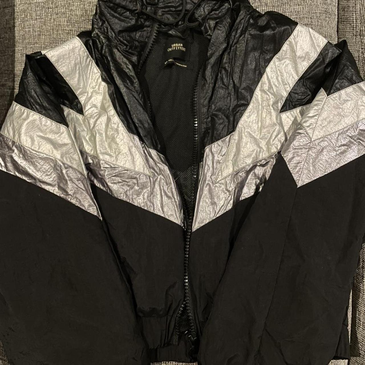 Urban Outfitters Women's Black and Silver Jacket Depop