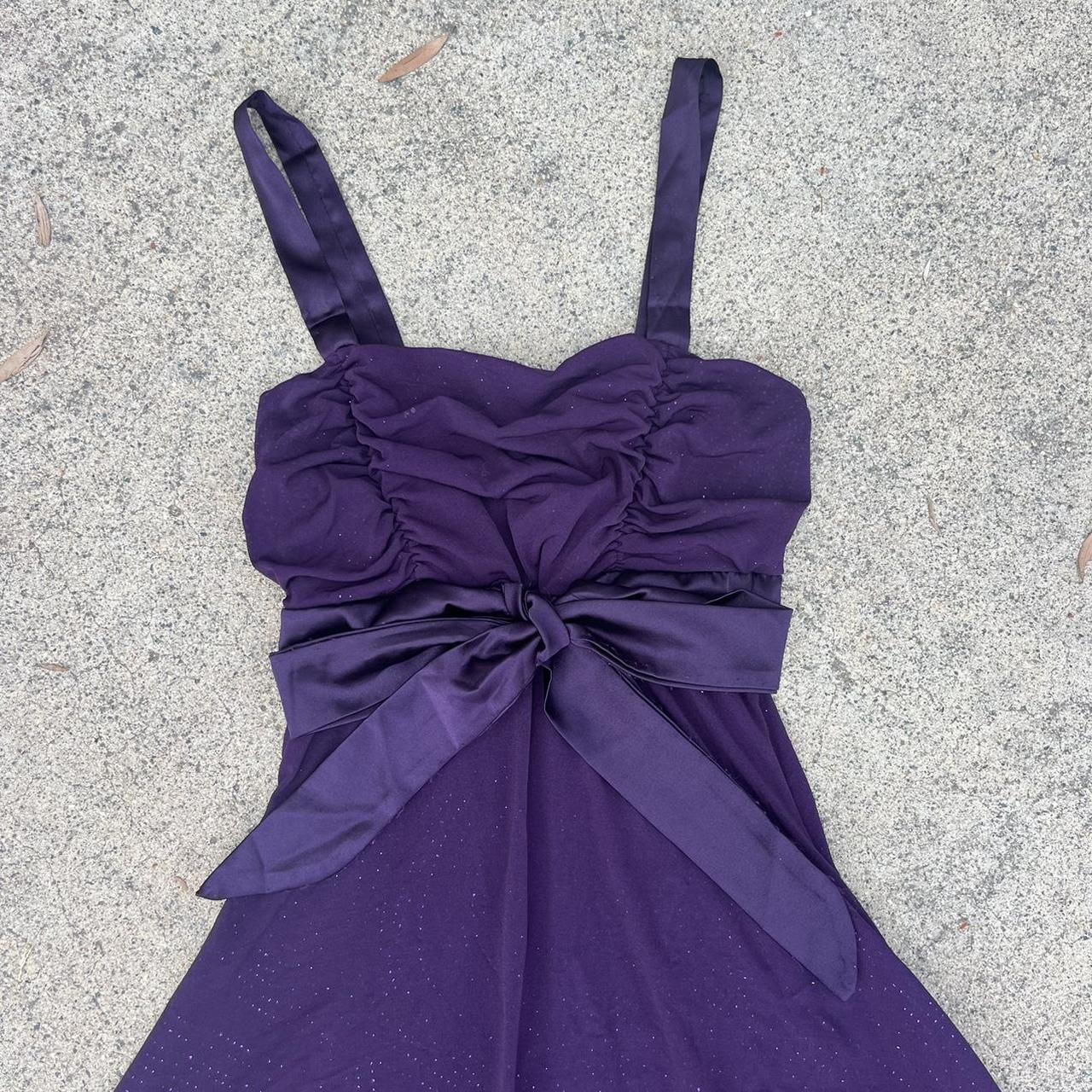 Betsey Johnson Women's Purple and Silver Dress | Depop