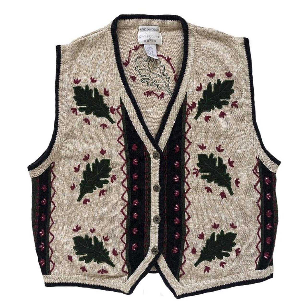 Vintage Hand Embroidered Sweater Vest
