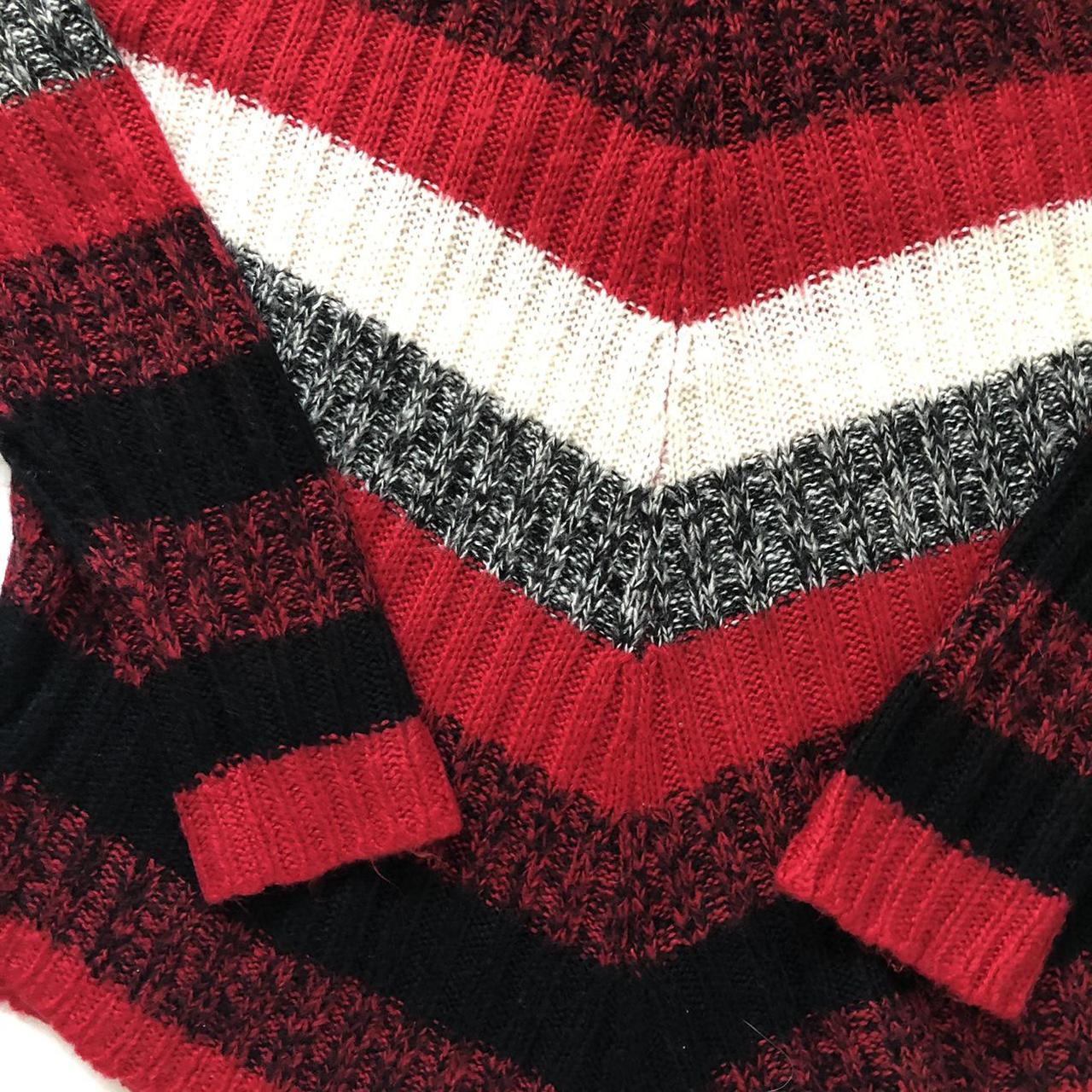 Black Red Knitted Jumper | Great condition | Retro |... - Depop