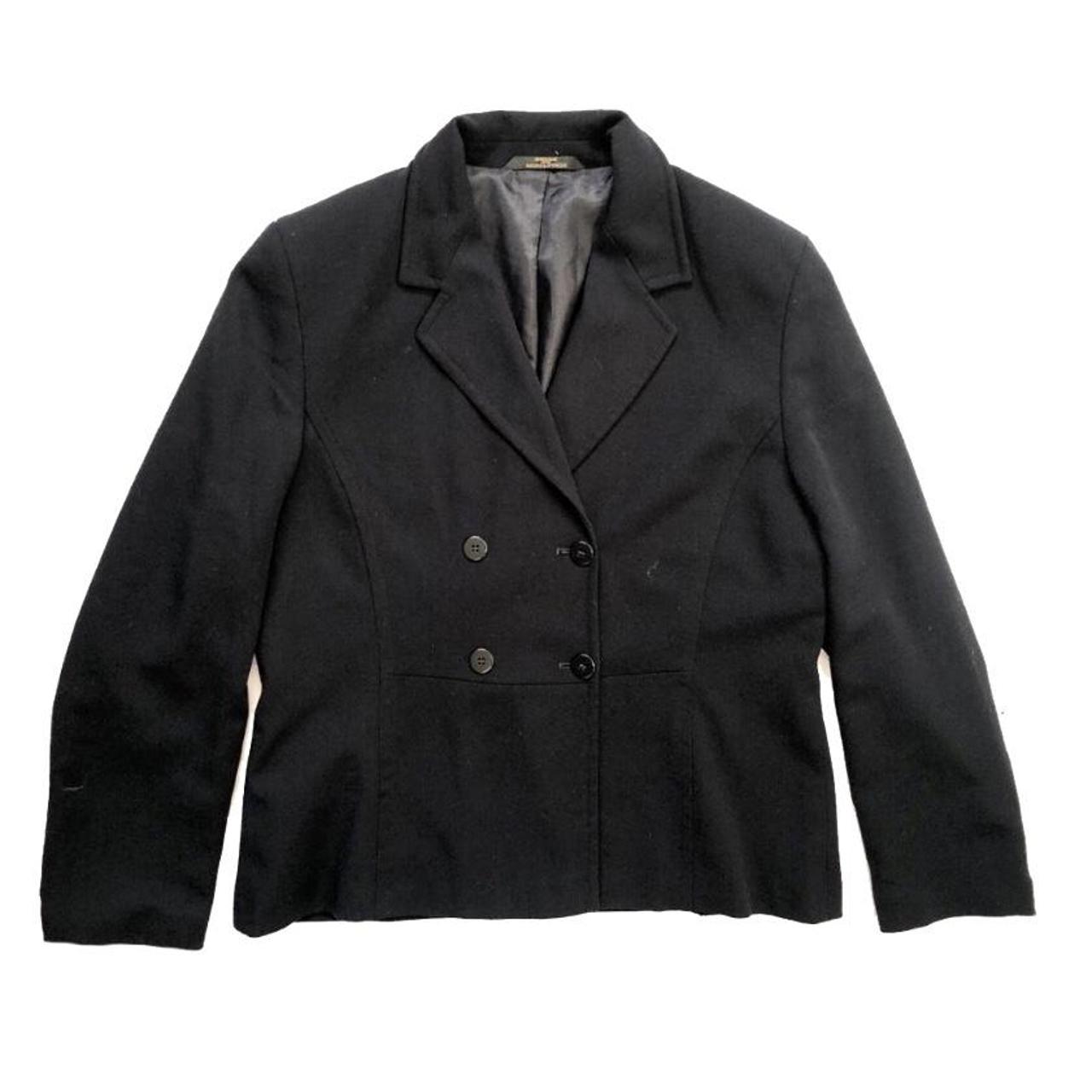 Vintage Black Blazer Jacket | Brand St Micheal |... - Depop