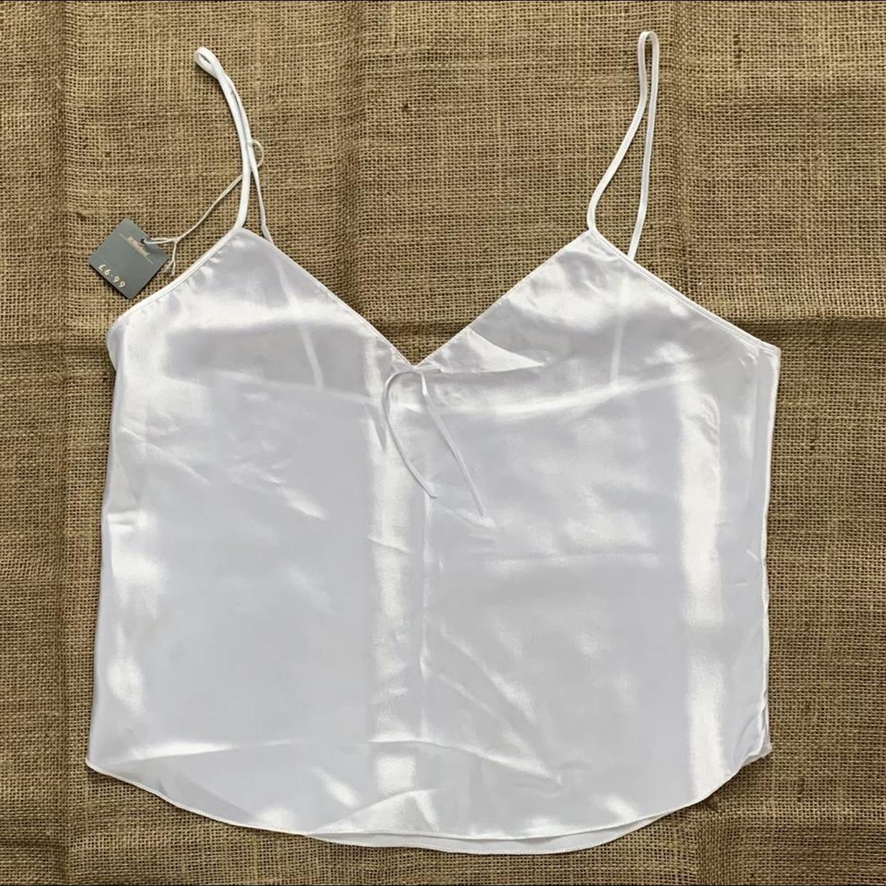 Vintage St Michael White Lingerie Top Pretty slip... - Depop