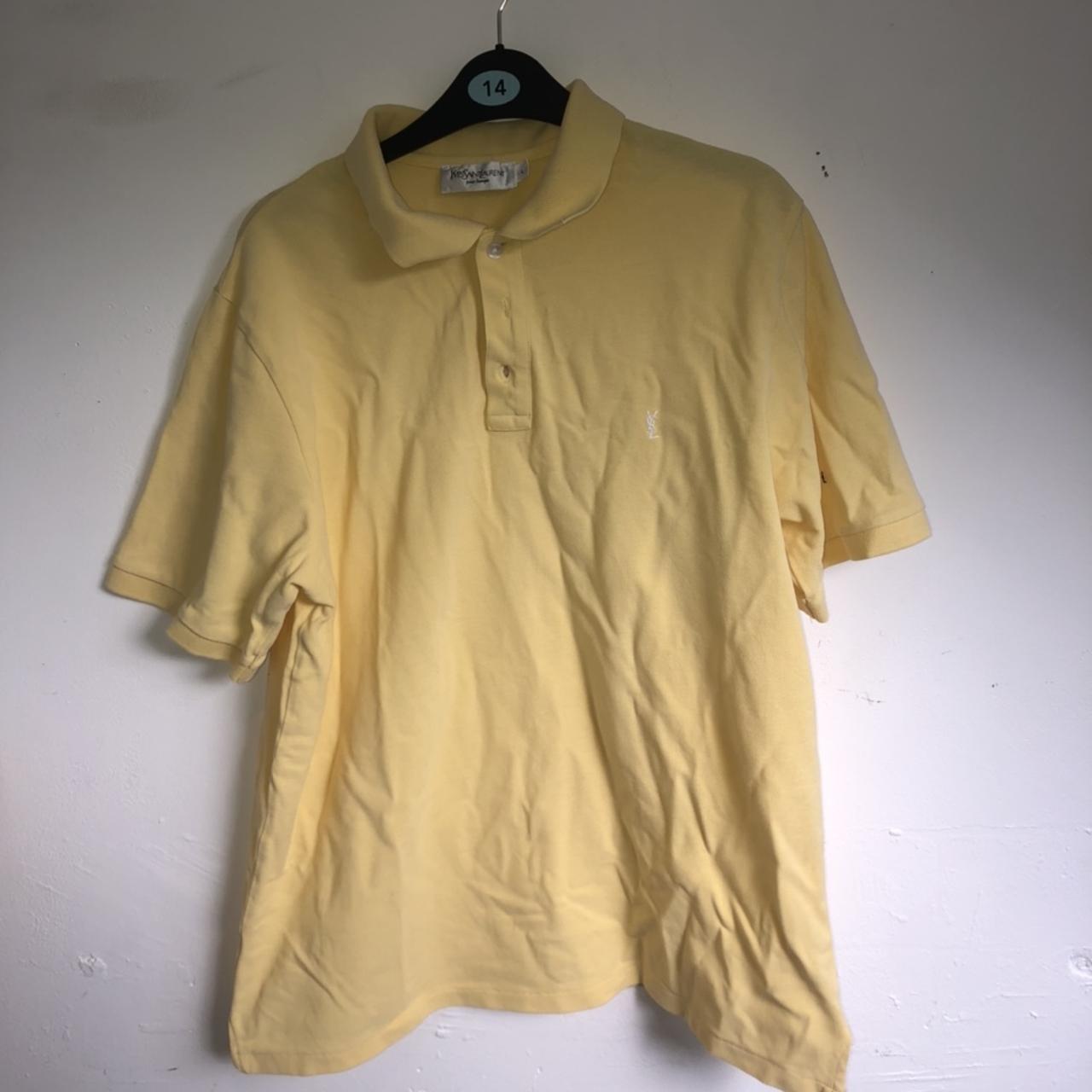 Yves Saint Laurent Men's Yellow Polo-shirts | Depop