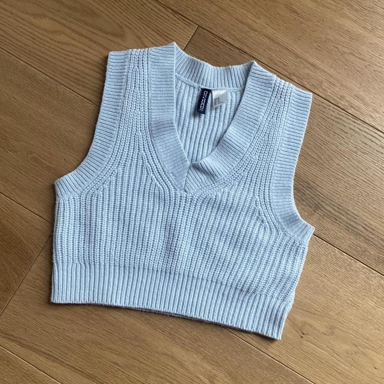 H&M baby blue sweater vest Size XS (UK) Worn but... Depop