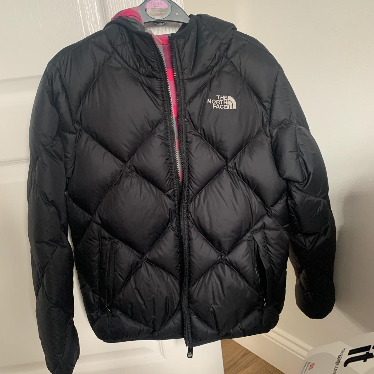 kids reversible north face puffer jacket black /... - Depop