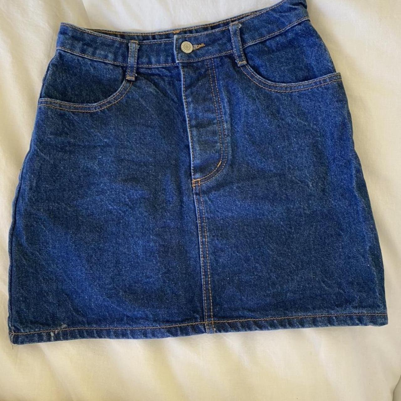 john galt denim mini skirt! this skirt is so cute... - Depop