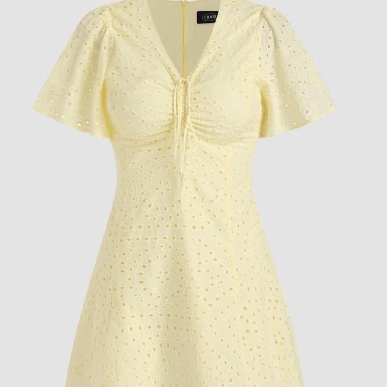 Cider Women's Yellow Dress Depop