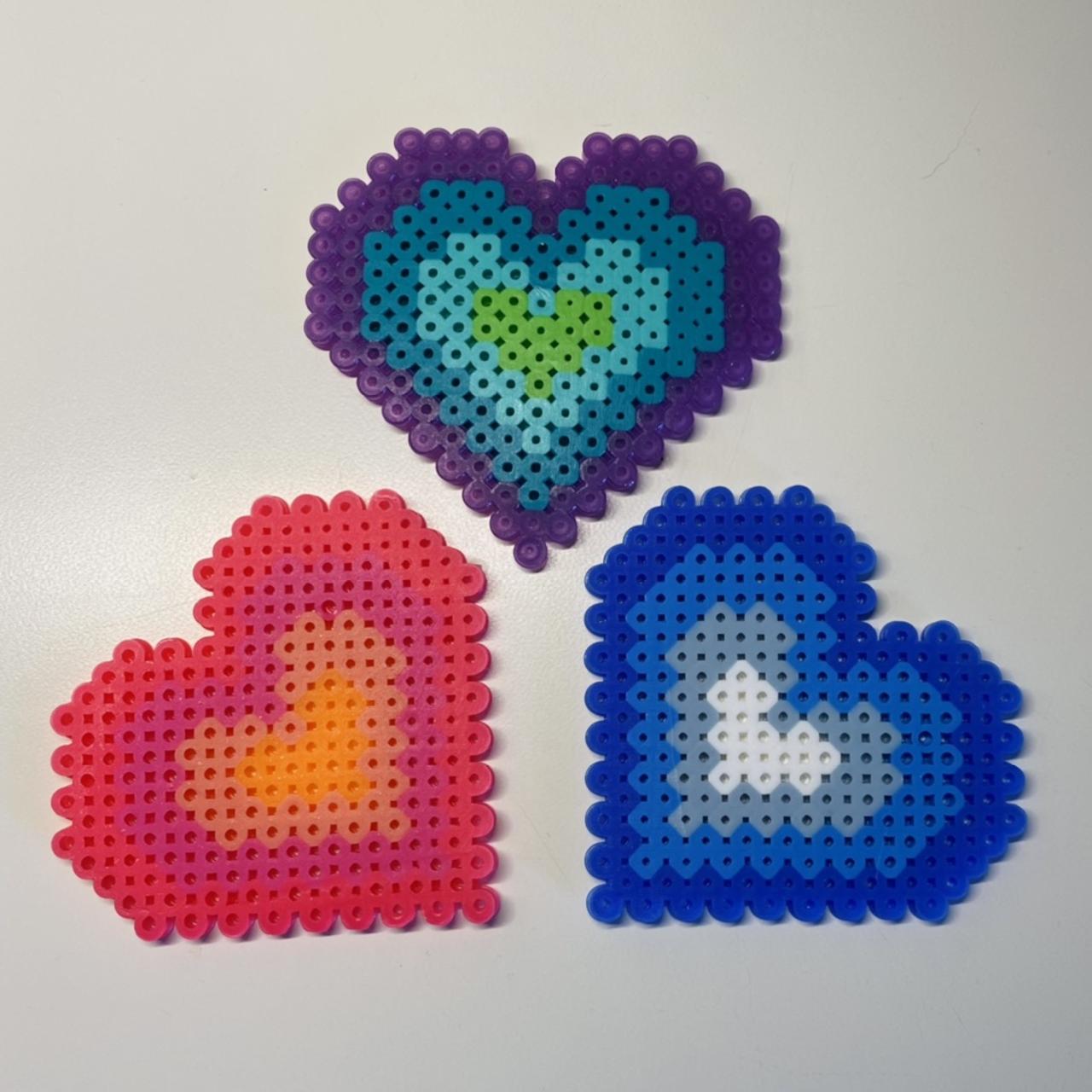 custom heart perler beads 🌺 can be any color(s)... - Depop