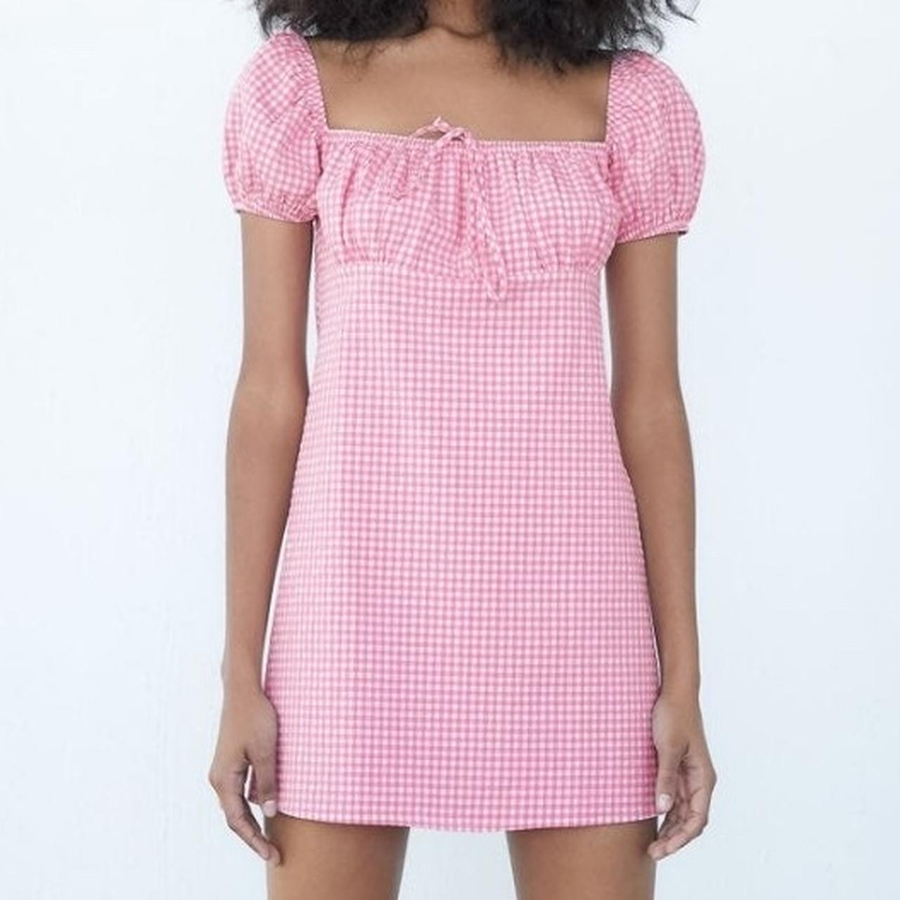 ZARA Pink Gingham Dress (Size: M) Never worn! Still... - Depop