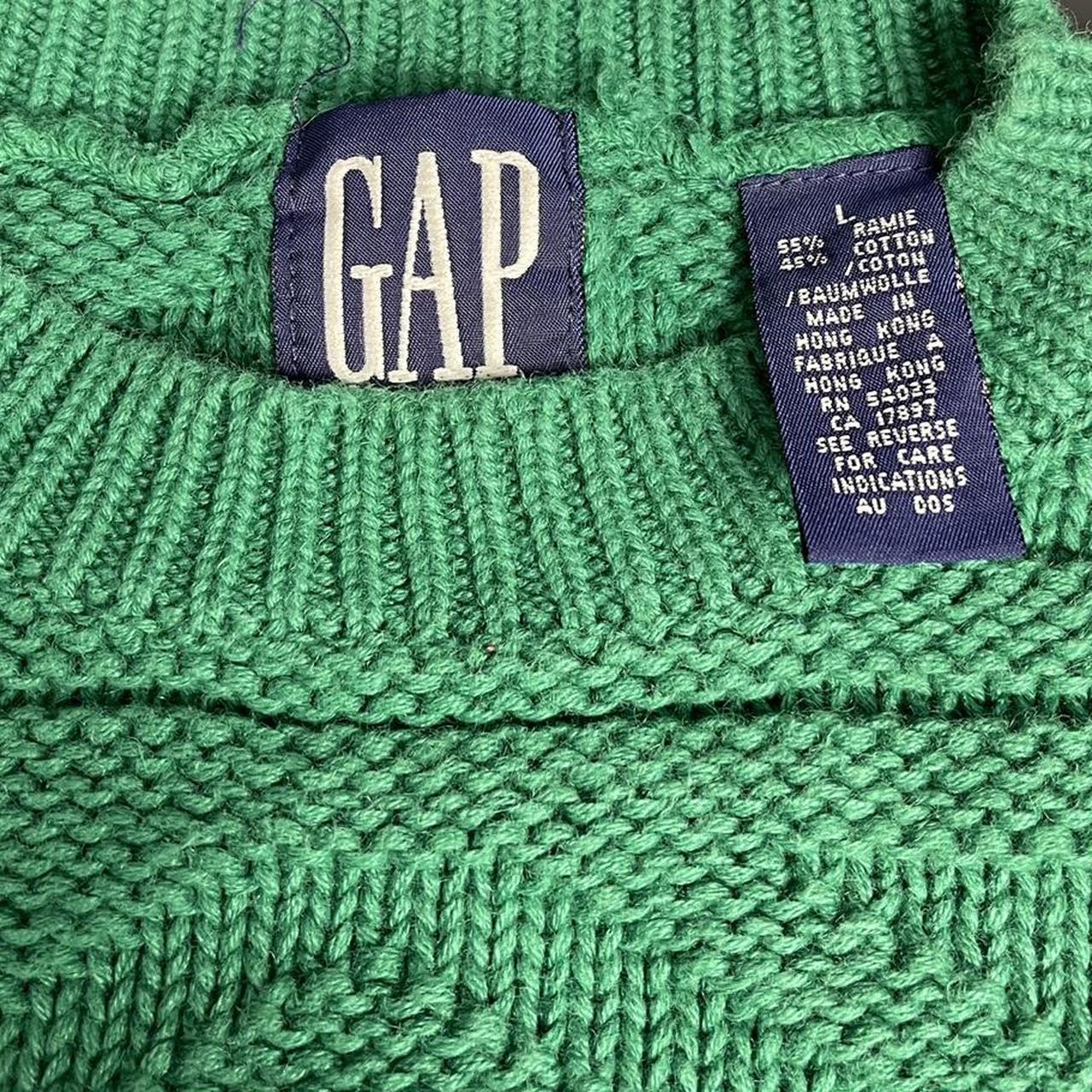 Vintage GAP Kelly green Aztec printed thick knit... - Depop