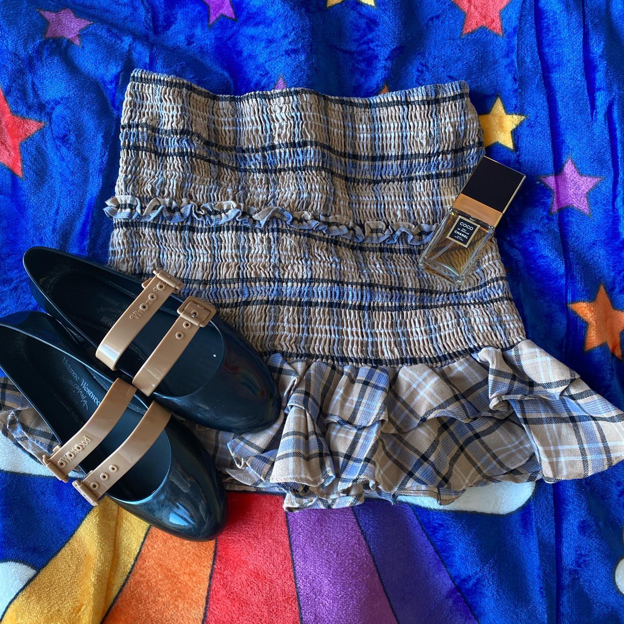 Blue plaid outlet skirt 90s