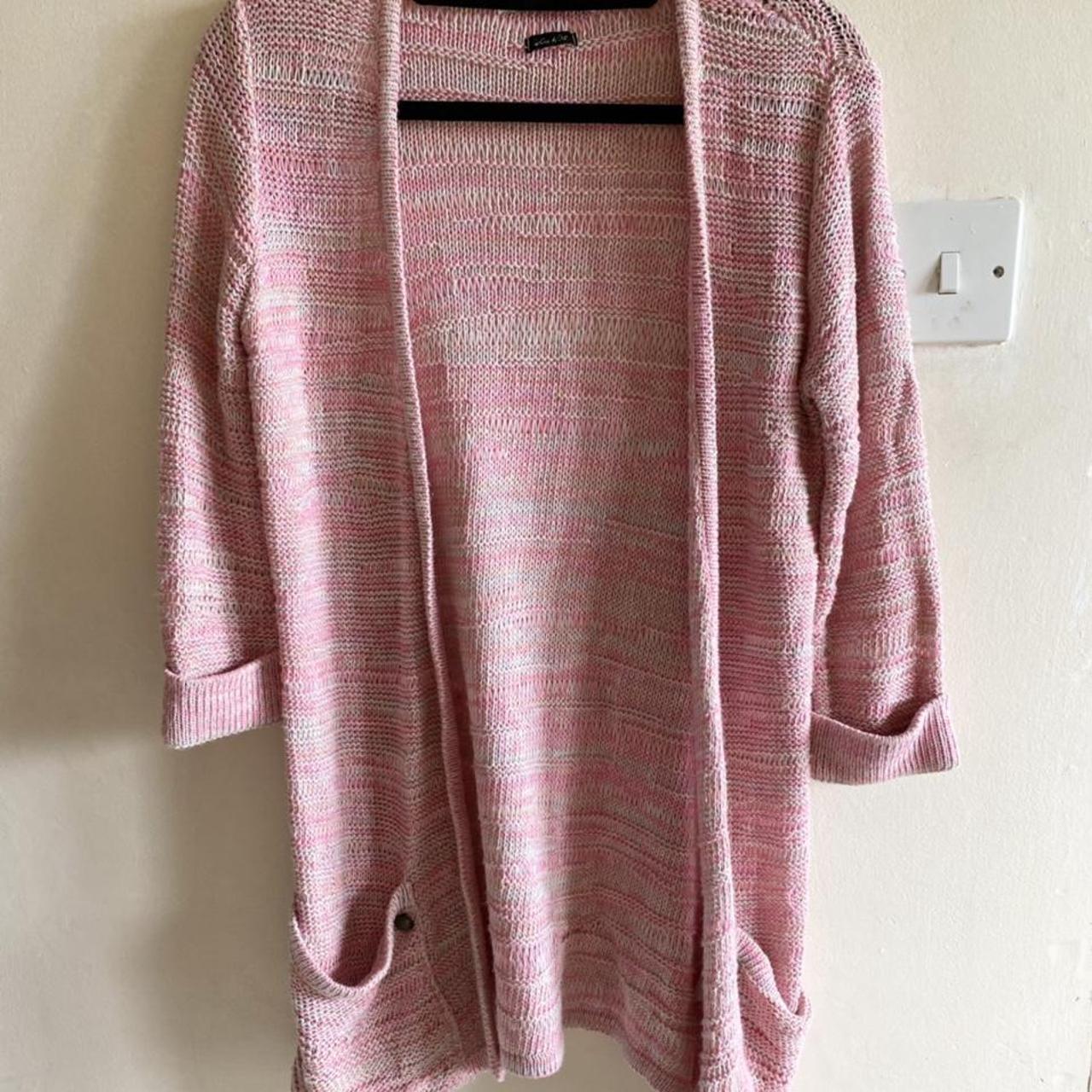 River island pink knit cardigan Size 6 Worn... Depop