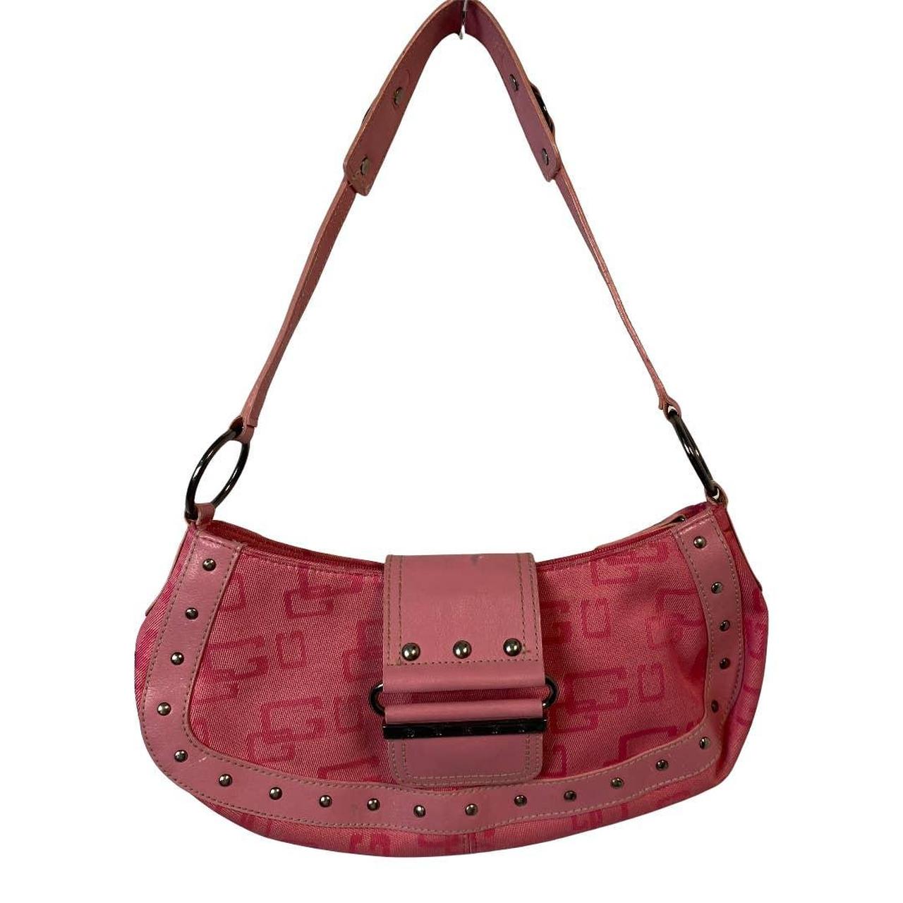 Guess Pink Logo Shoulder Bag, 90's purse. Preowned... Depop
