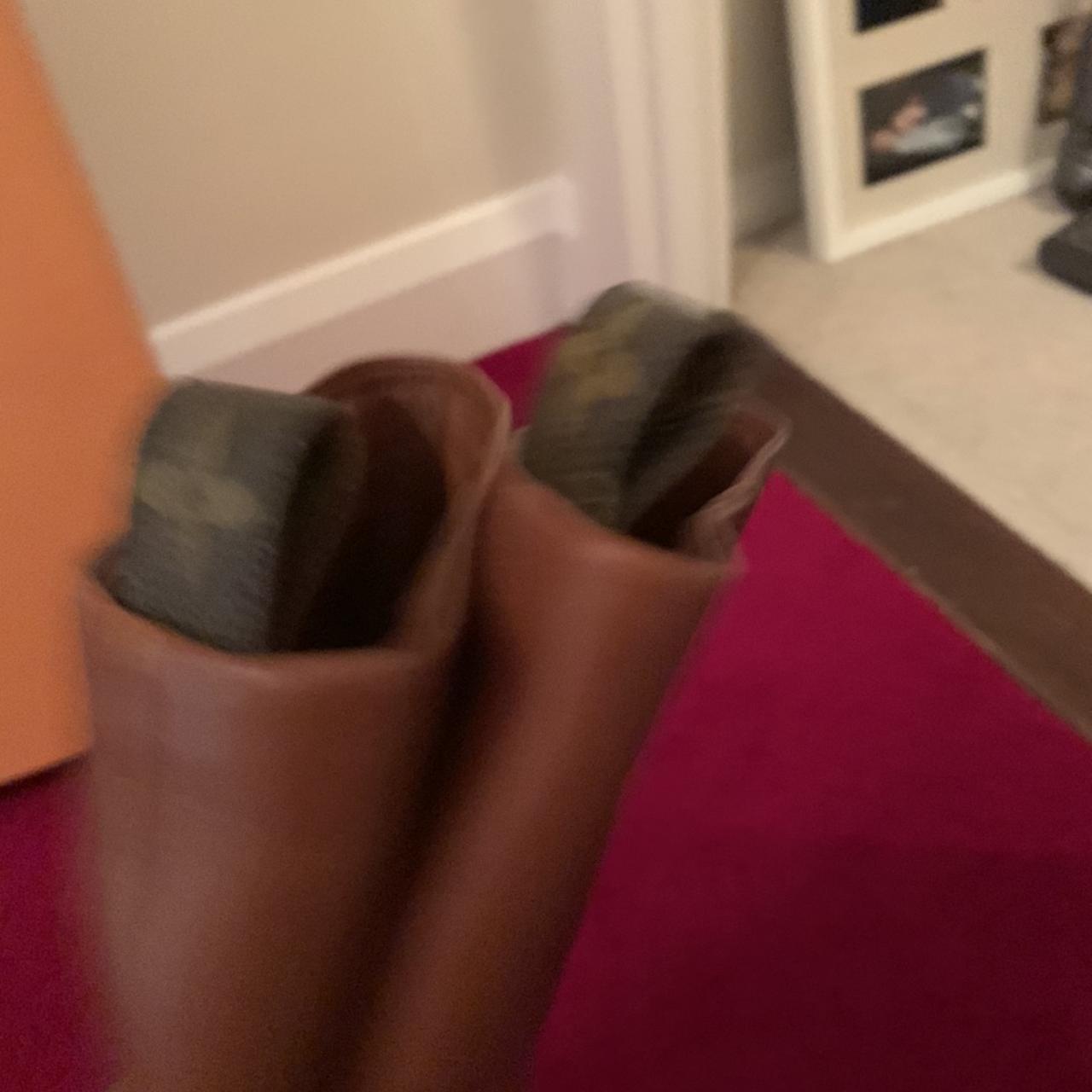 Louis Vuitton boots gently used brown and black with - Depop