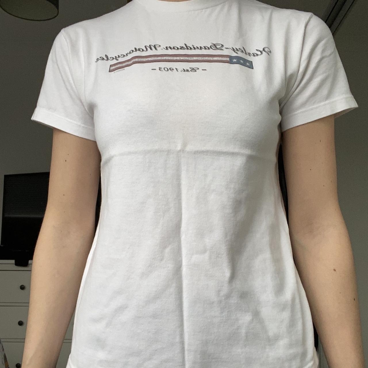 white vintage harley davidson t shirt