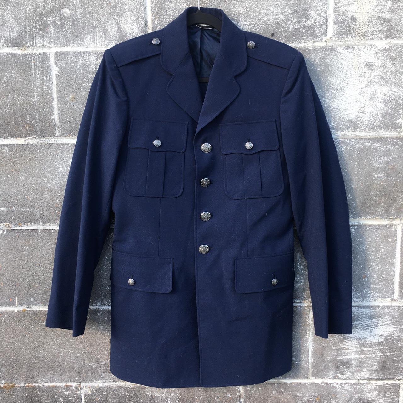 Vintage Air Force blazer jacket. Navy blue military... - Depop