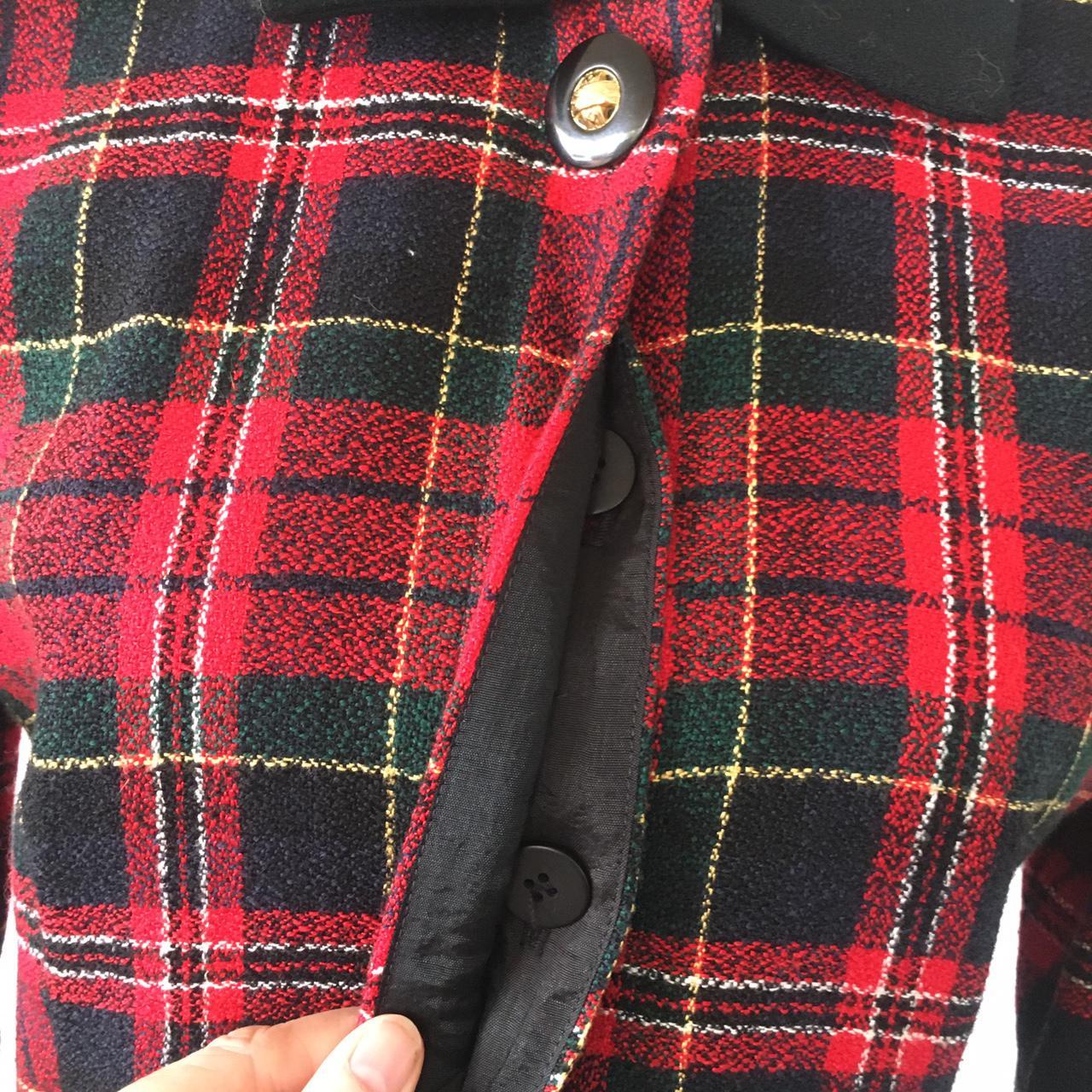 Vintage tartan dress coat red plaid 80s 90s... Depop