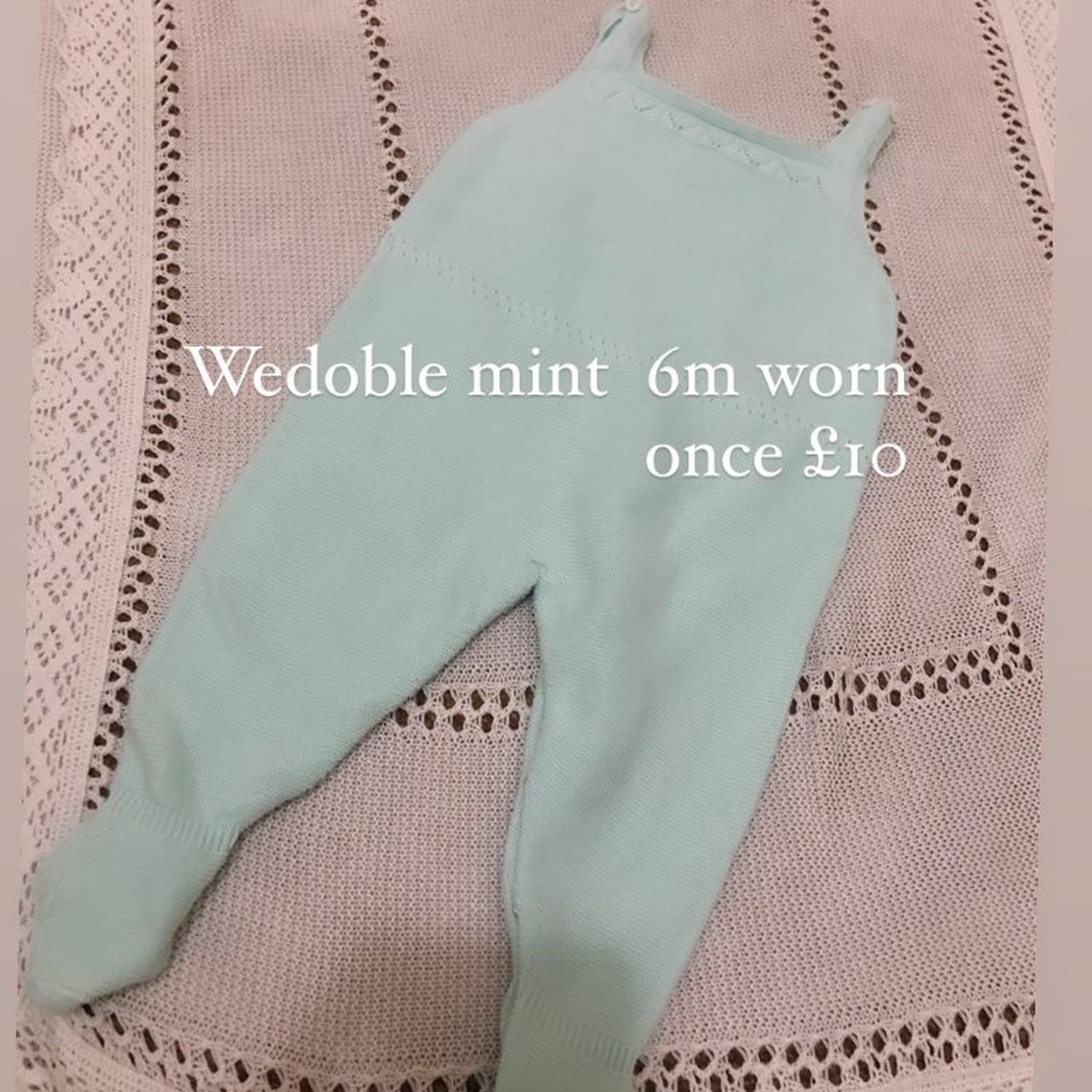 Wedoble mint knitted romper dungarees worn once Depop