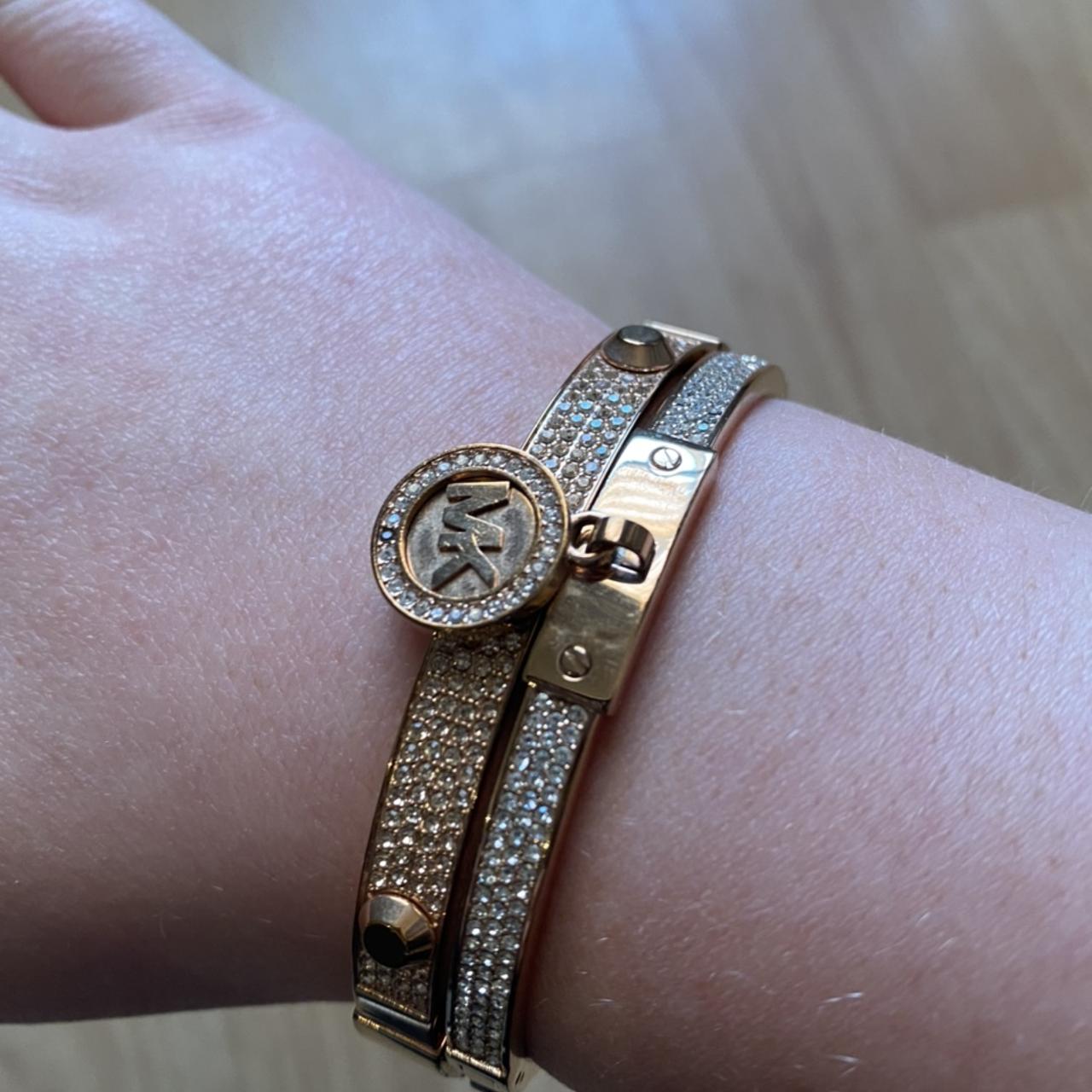 Rose Gold Michael Kors Gold Studded Bracelet Michael Kors Jewelry