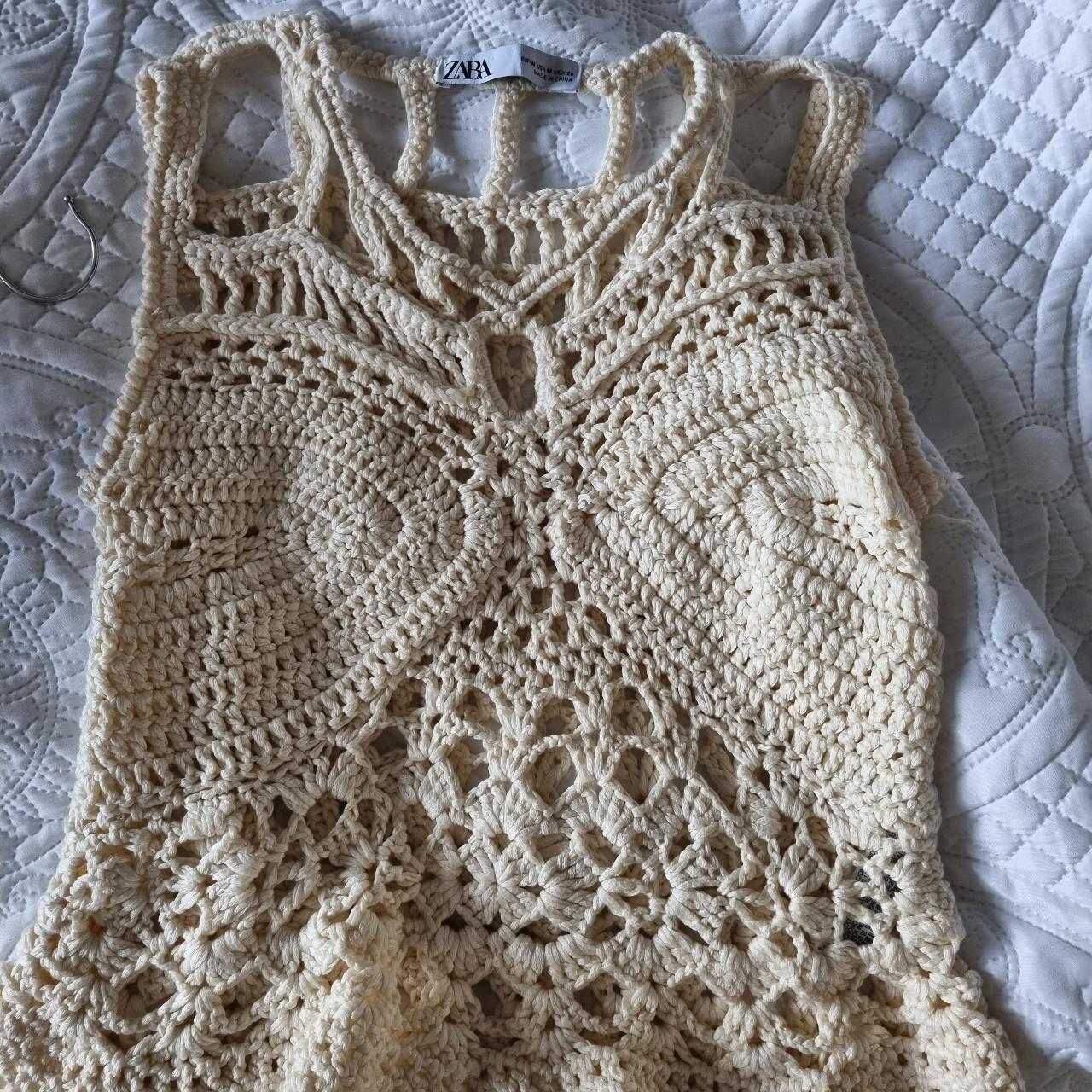 Zara crochet top. Worn once, paid 45.00 size m would... - Depop