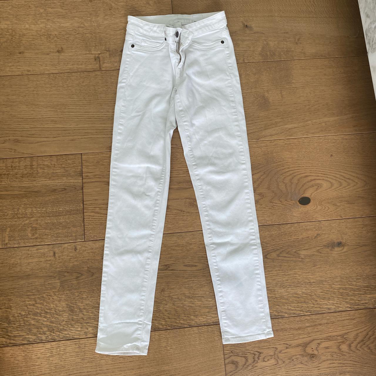 High Waisted White Skinny Jeans No Rips Stains Depop