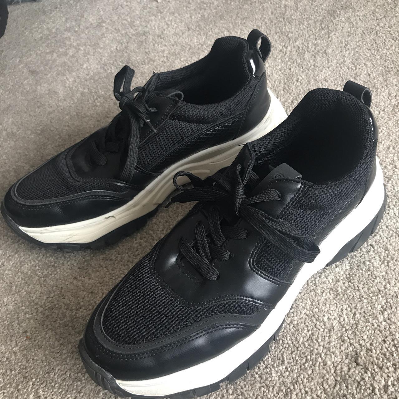 bershka black chunky trainers