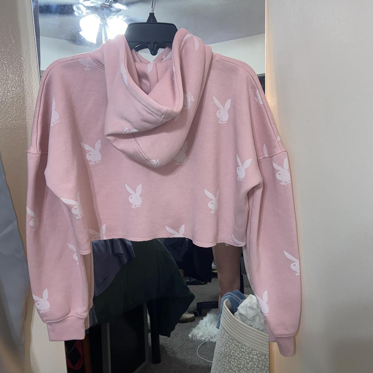 Playboy x missguided pink repeat print oversized hoodie online dress