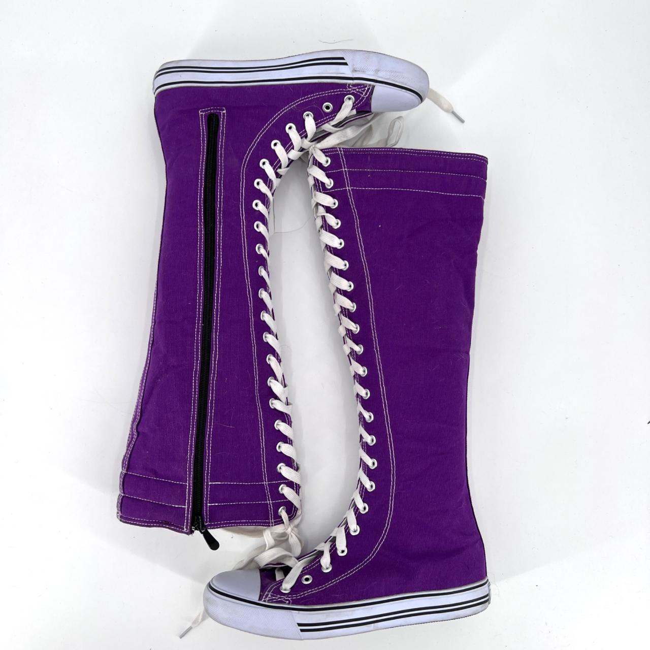 Purple KneeHigh Sneakers by West Blvd Converse... Depop