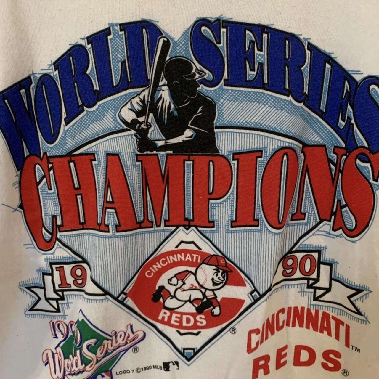 Vintage 1990 Cincinnati Reds World Series champions - Depop