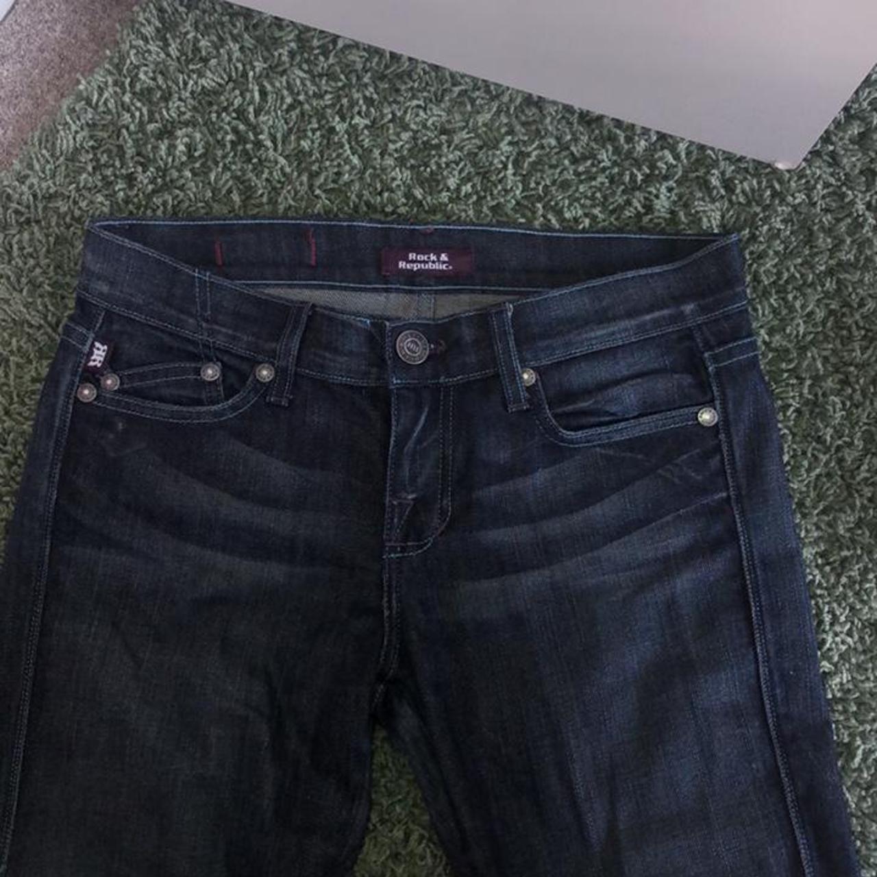 Rock and Republic jeans with rhinestones on the... - Depop