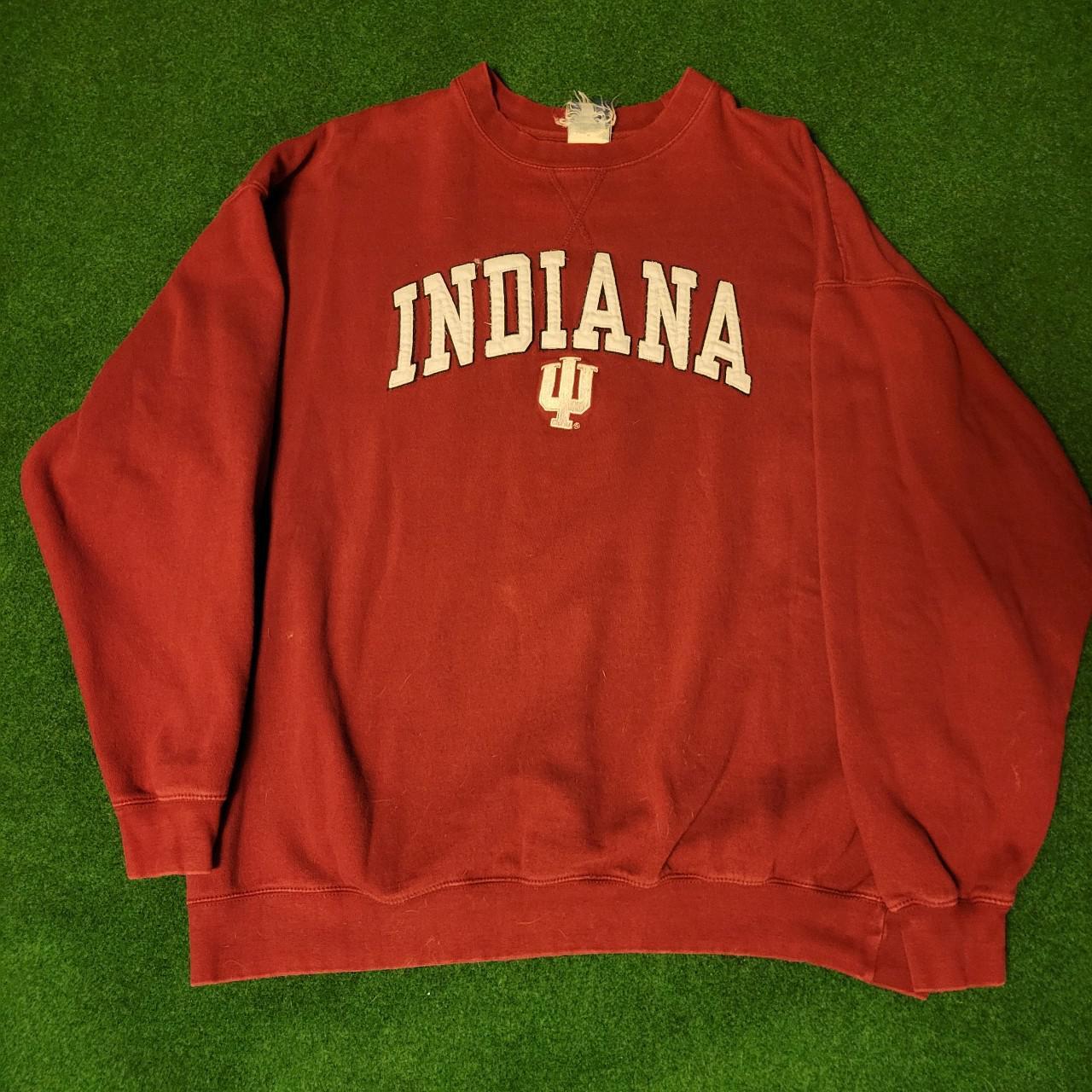 Vintage 90s Indiana University Embroidered Crewneck... - Depop