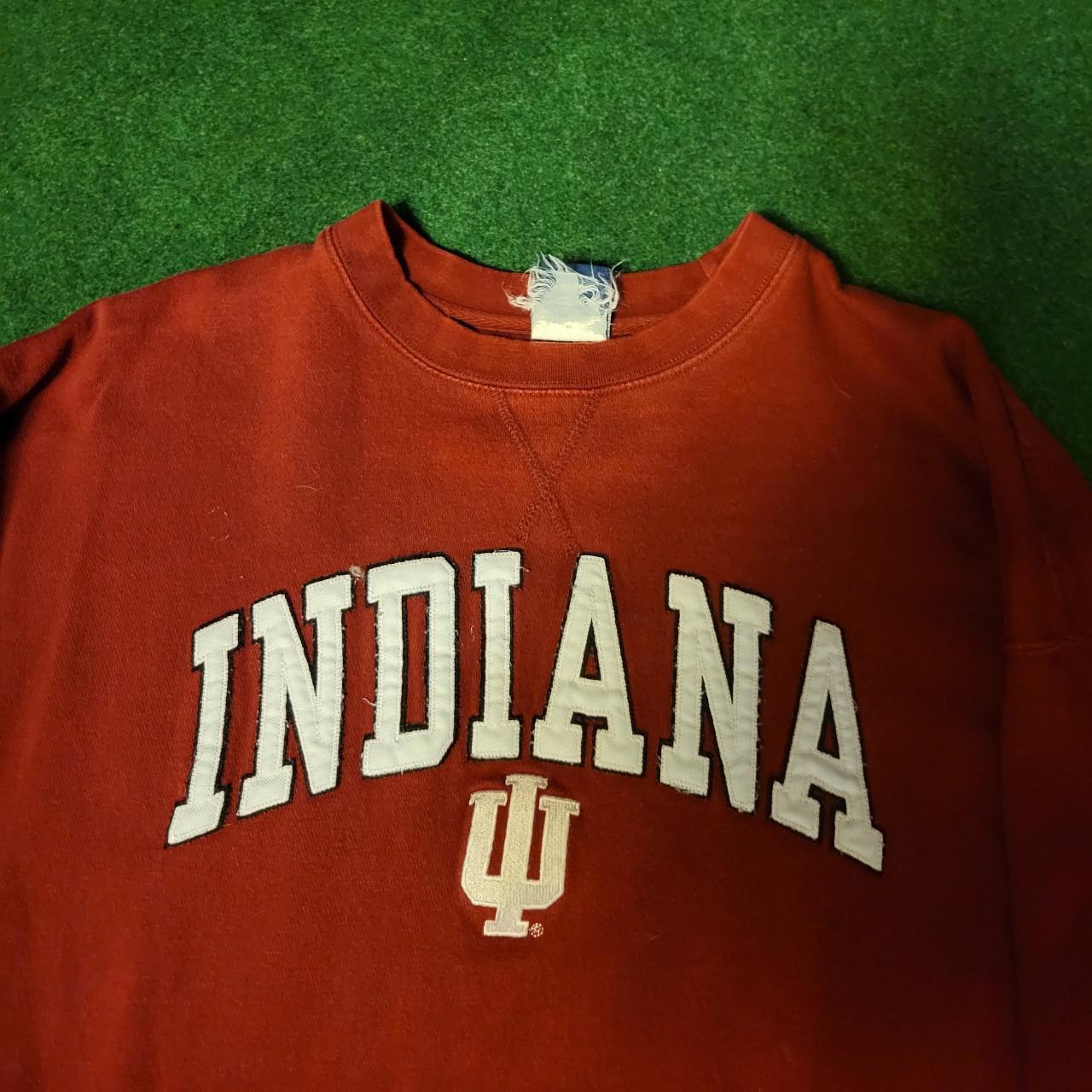 Vintage 90s Indiana University Embroidered Crewneck... - Depop