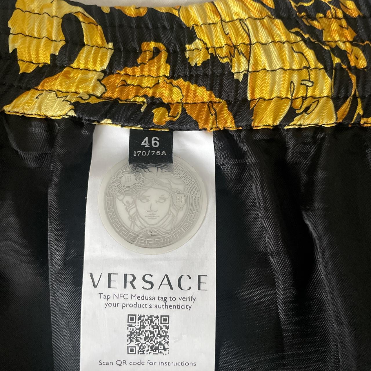 VERSACE BAROCCO SHORTS 100% AUTHENTIC (QR CODE... - Depop