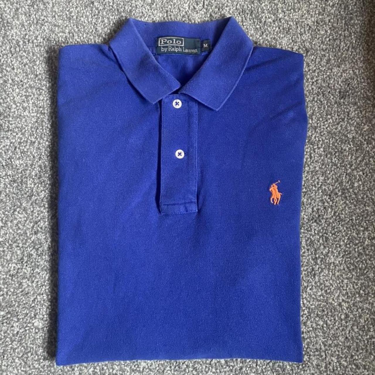 Blue Ralph Lauren polo shirt, 9/10 condition,message... - Depop