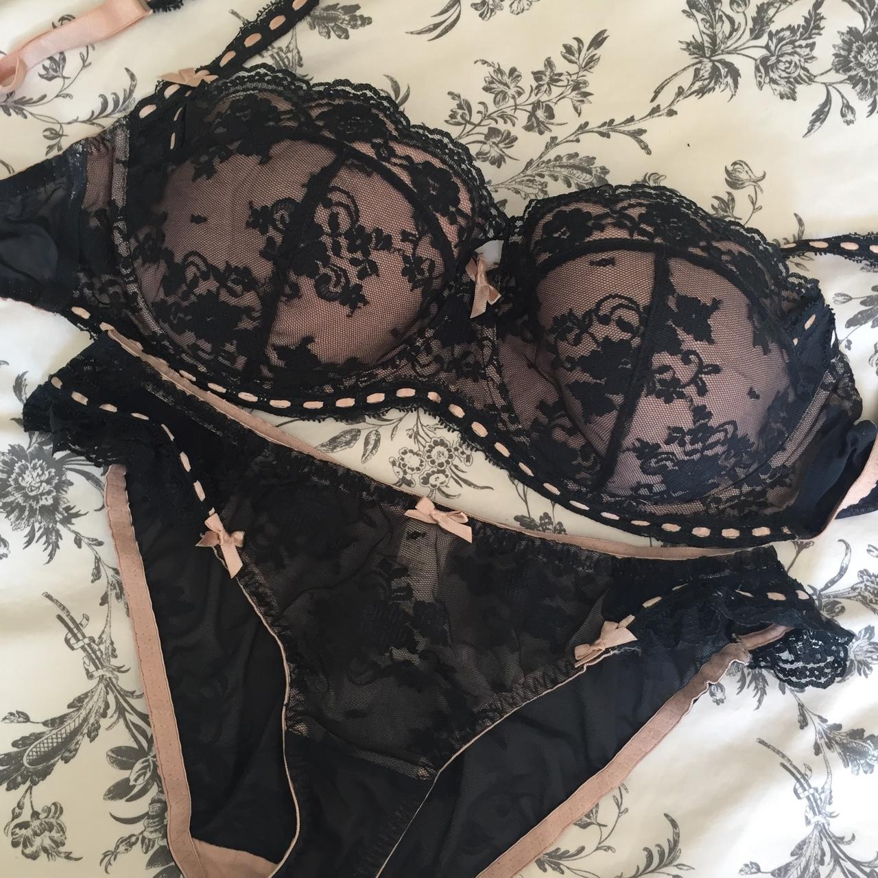 Baby pink and white lace bra from George (Asda), - Depop