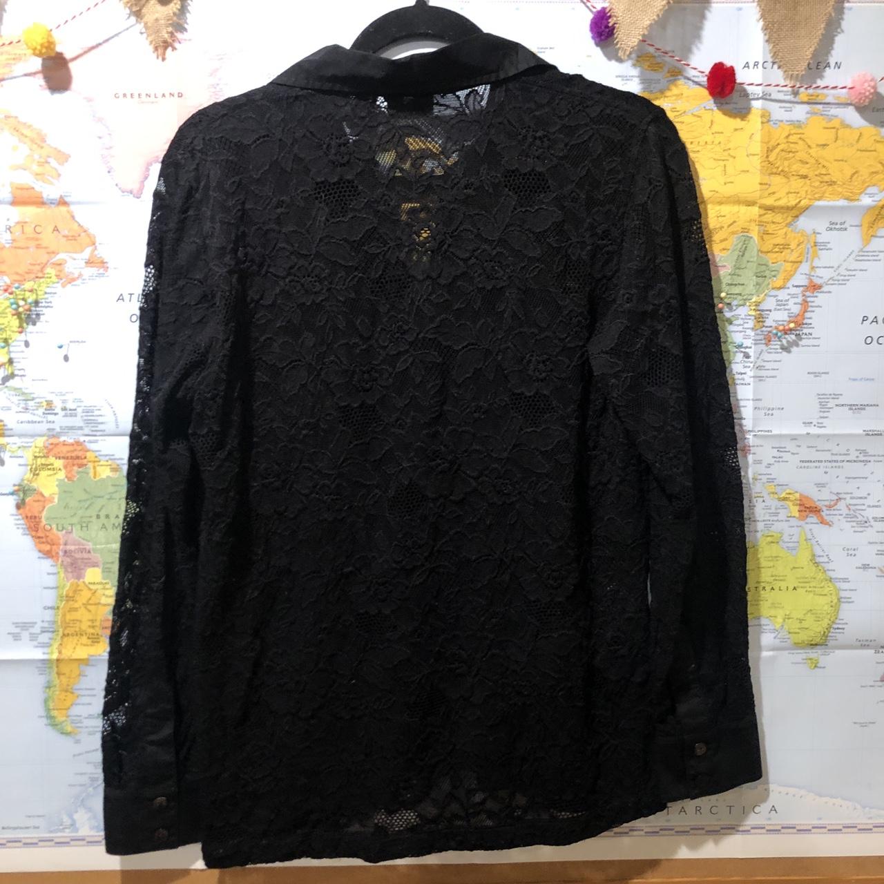 Chico’s black lace button up shirt! Size 1 and fits... Depop