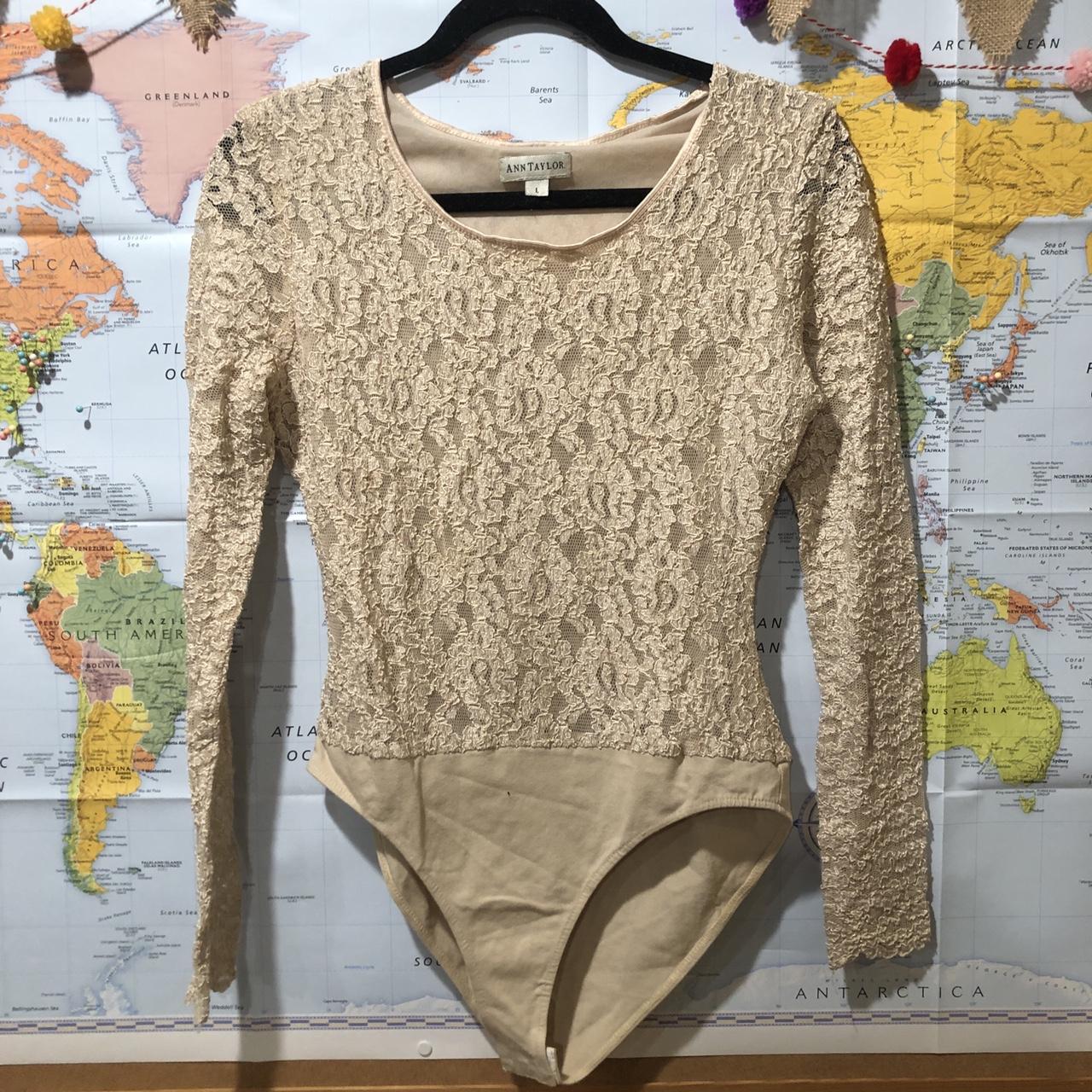 Vintage 90s lace bodysuit from Ann Taylor! In... - Depop