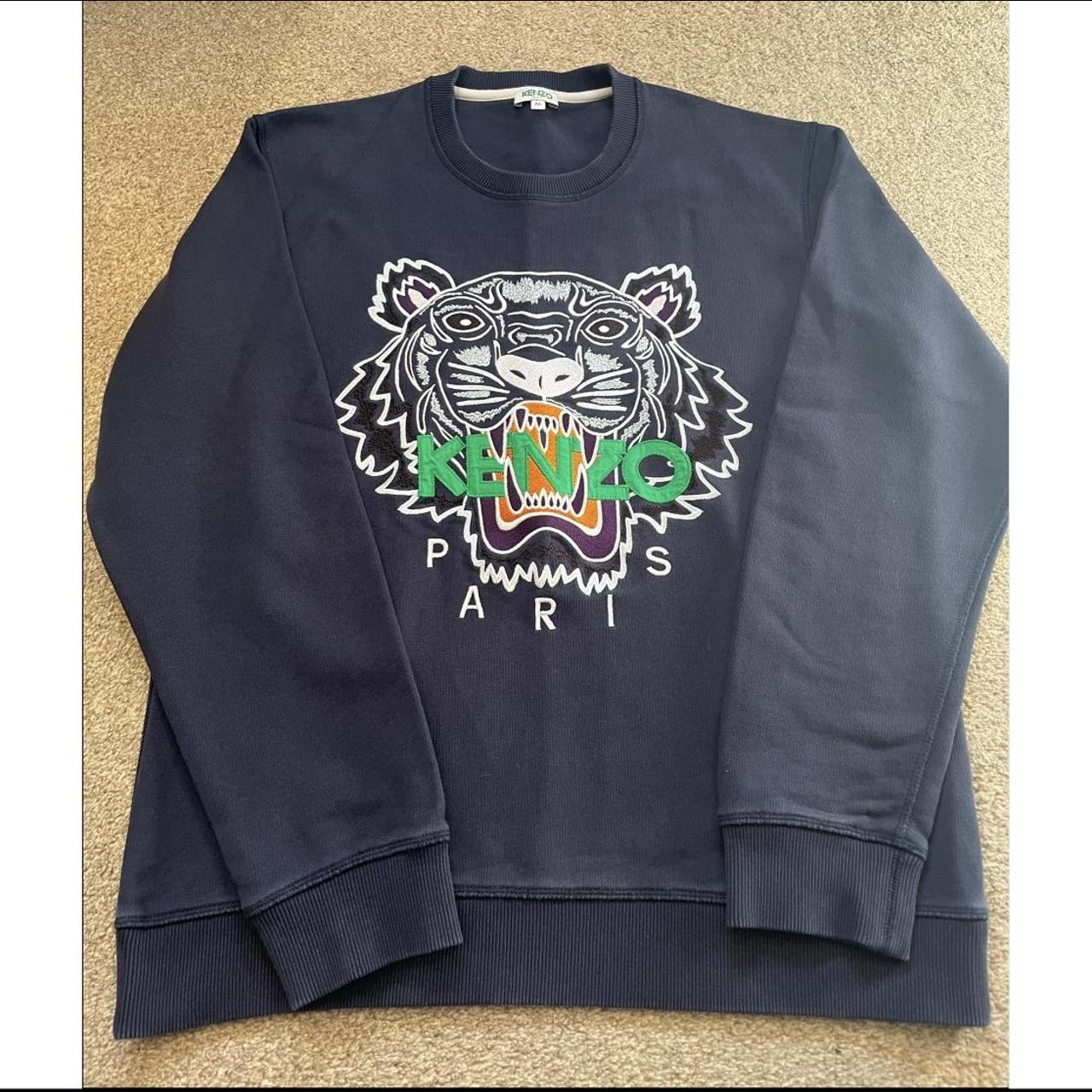 Navy Kenzo jumping tiger sweatshirt In great - Depop